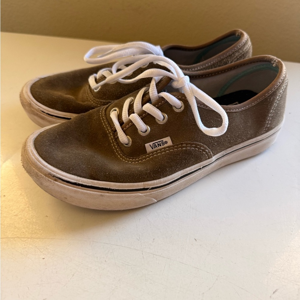 Vans Brown Suede Sneakers with Comfy Cush Insoles; W size 6, M size 4.5